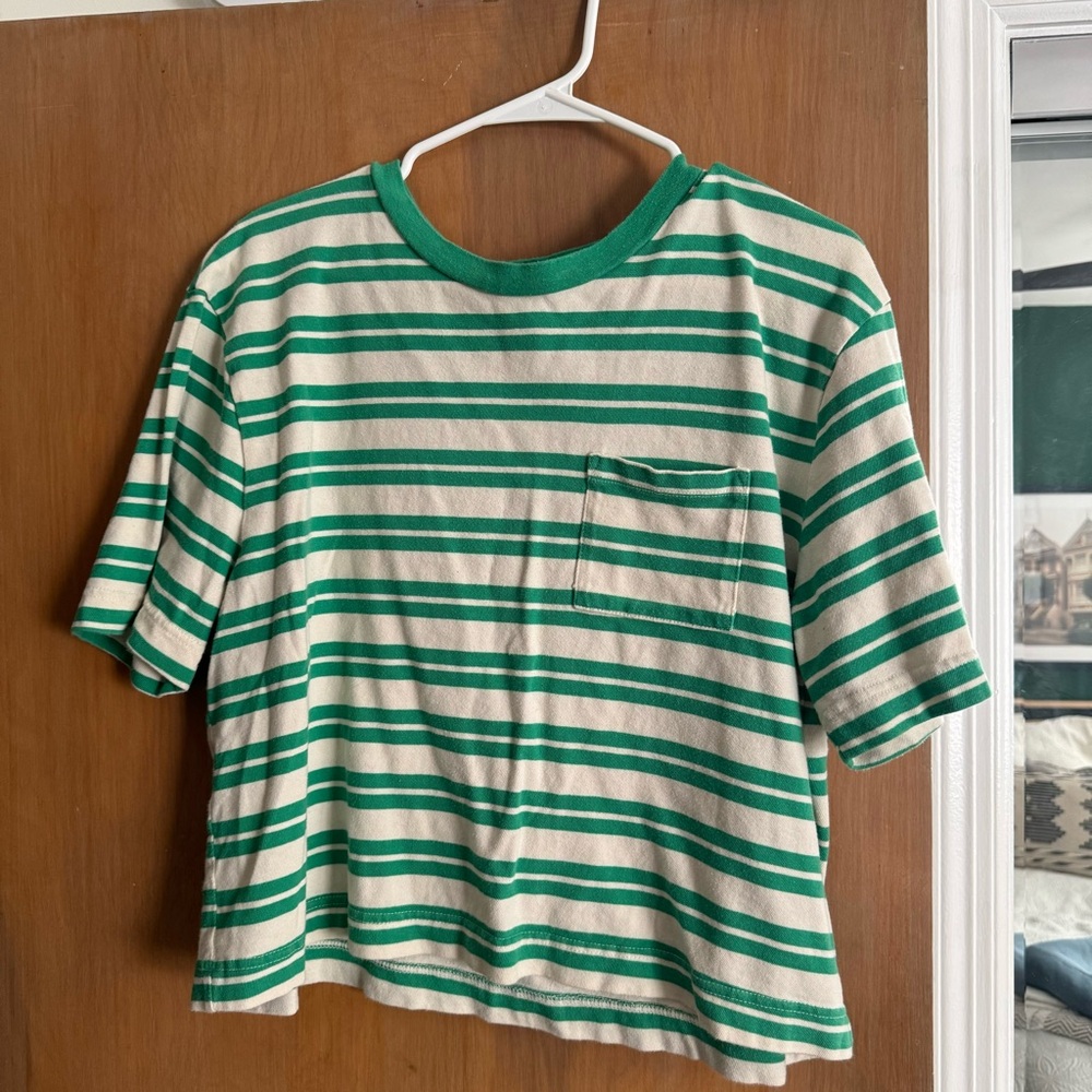 Oversized Gap kelly green striped tee